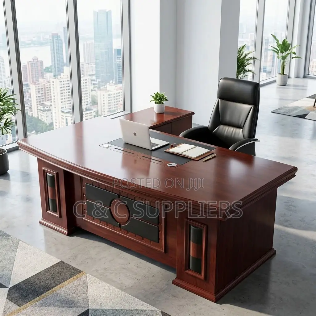 Executive Mahogany Study Desk-1.6m-Extension