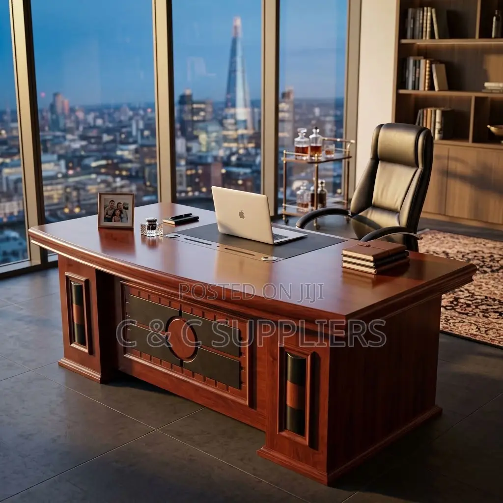 Executive Mahogany Study Desk-1.6m-Extension
