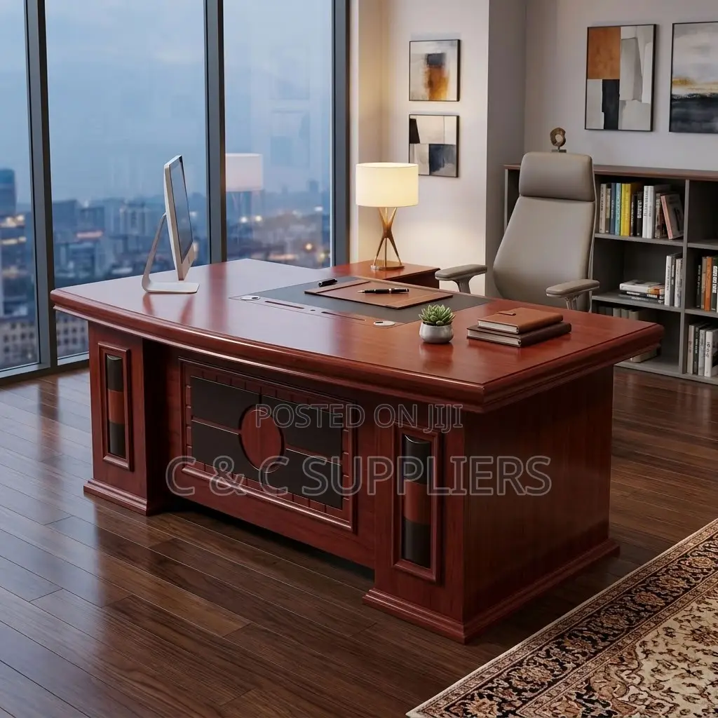 Executive Mahogany Study Desk-1.6m-Extension