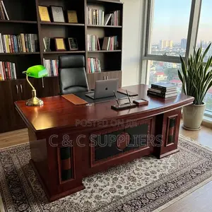 Executive Mahogany Study Desk-1.6m-Extension