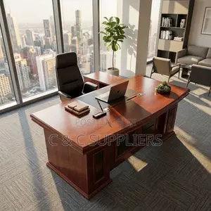 Executive Mahogany Study Desk-1.6m-Extension