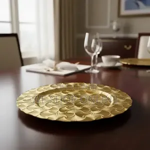13" Round Reef Plastic Charger Plate.