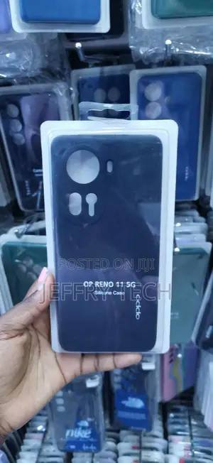 Dark Blue Liquid Silicone Protective for OPPO Reno 11 5G Smartphone