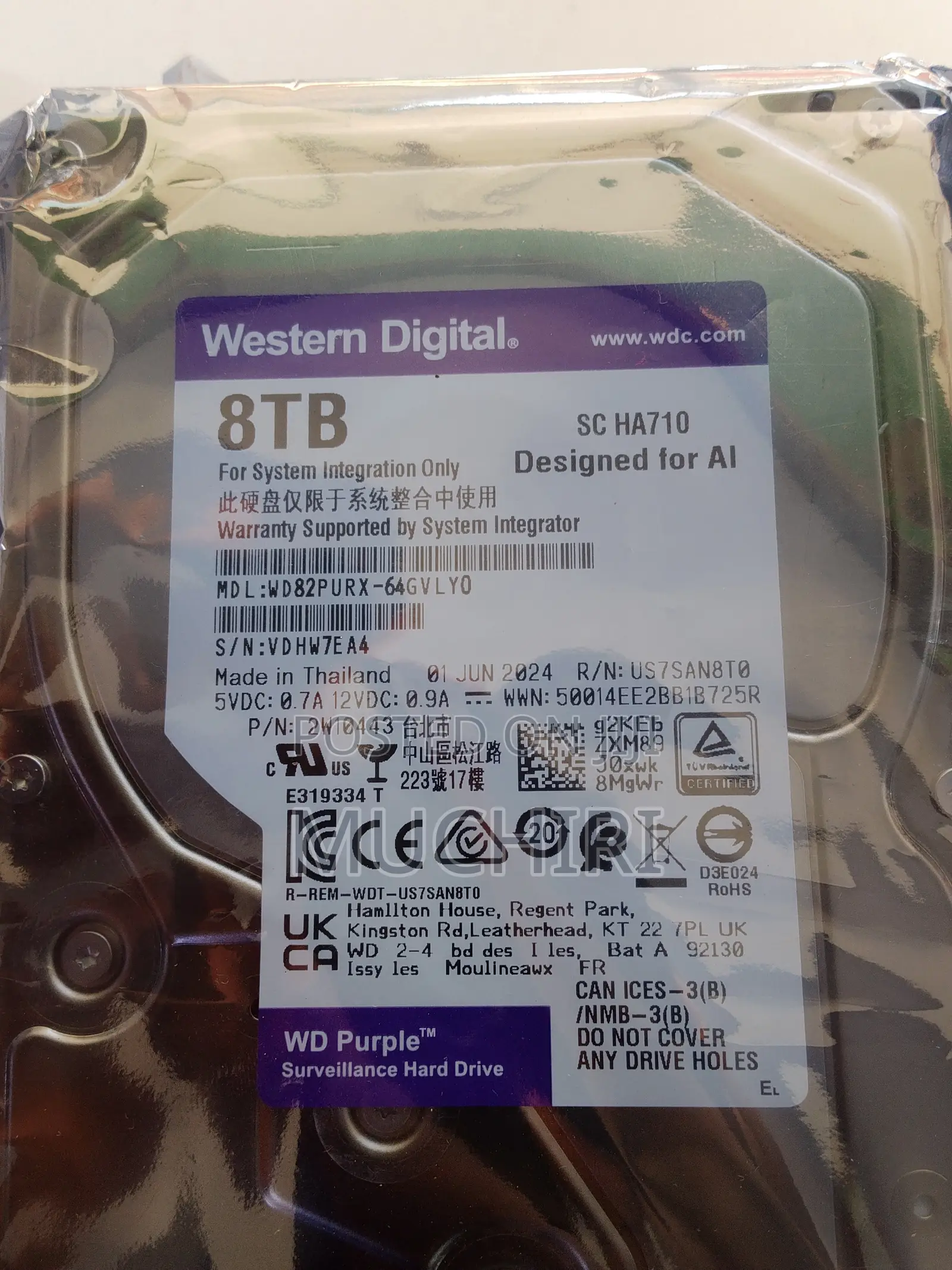 Wd 8tb Surveillance Hard Disk Drive