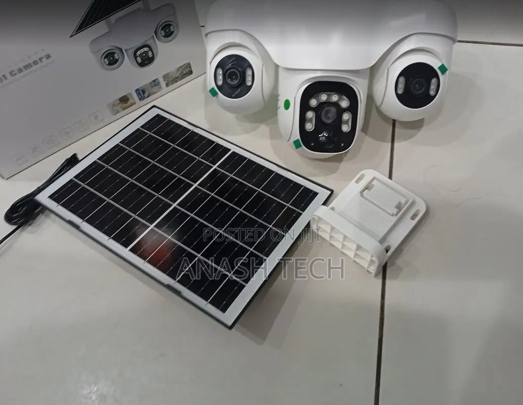 Smart 3-Lens Wireless CCTV Camera With Solar Power