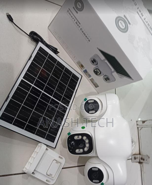 Triple Screen Wireless Solar PTZ Camera With Night Vision - main view