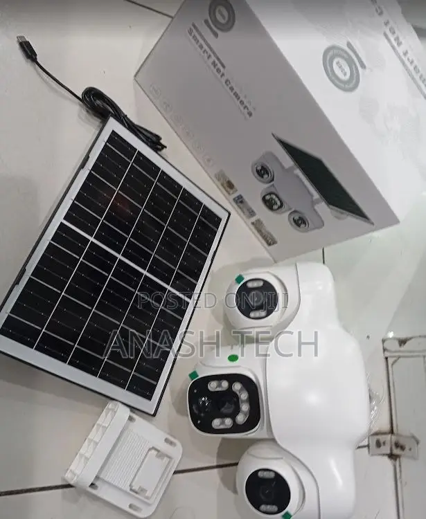 Triple Screen Wireless Solar PTZ Camera With Night Vision