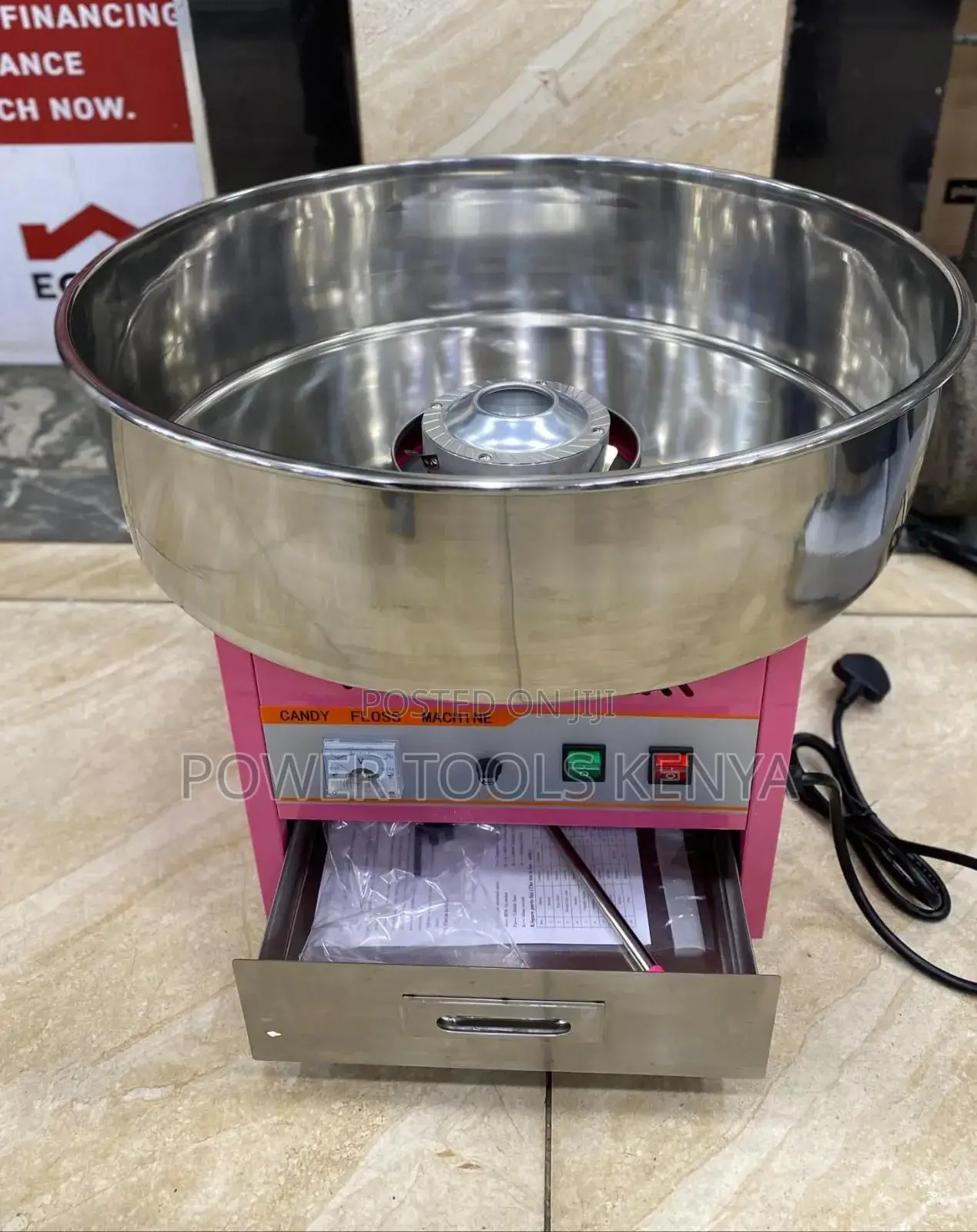 Candy Floss Maker Machine With Built-in Storage Drawer