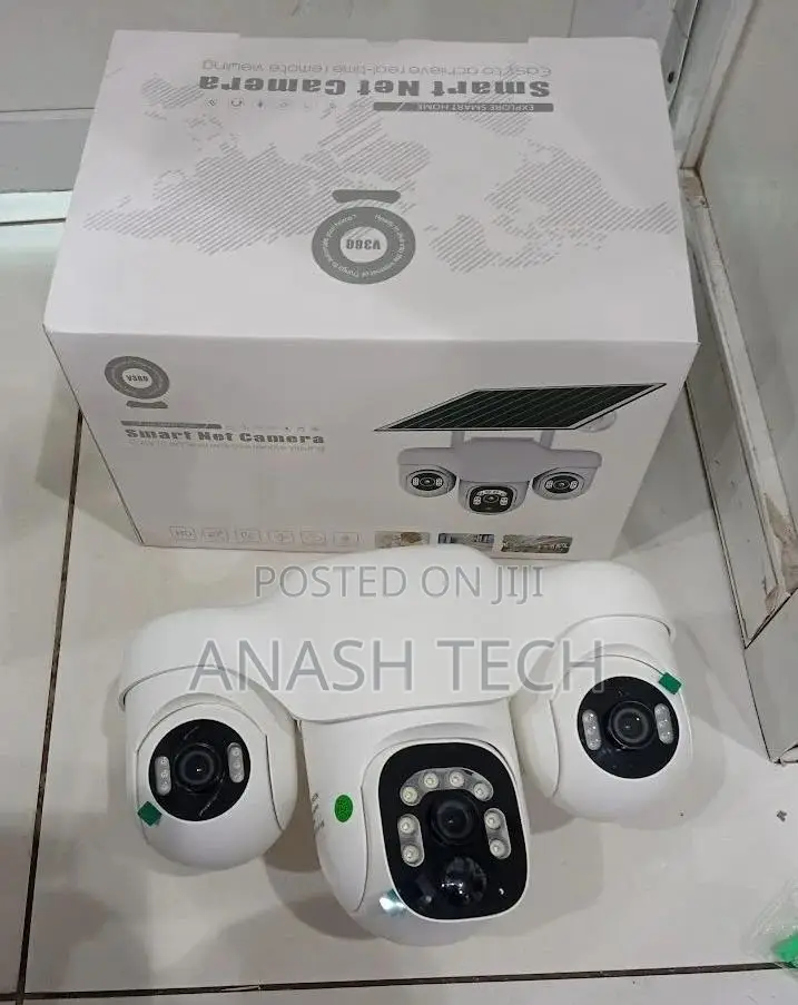 Wireless 3-Lens Solar PTZ Surveillance Camera With WiFi