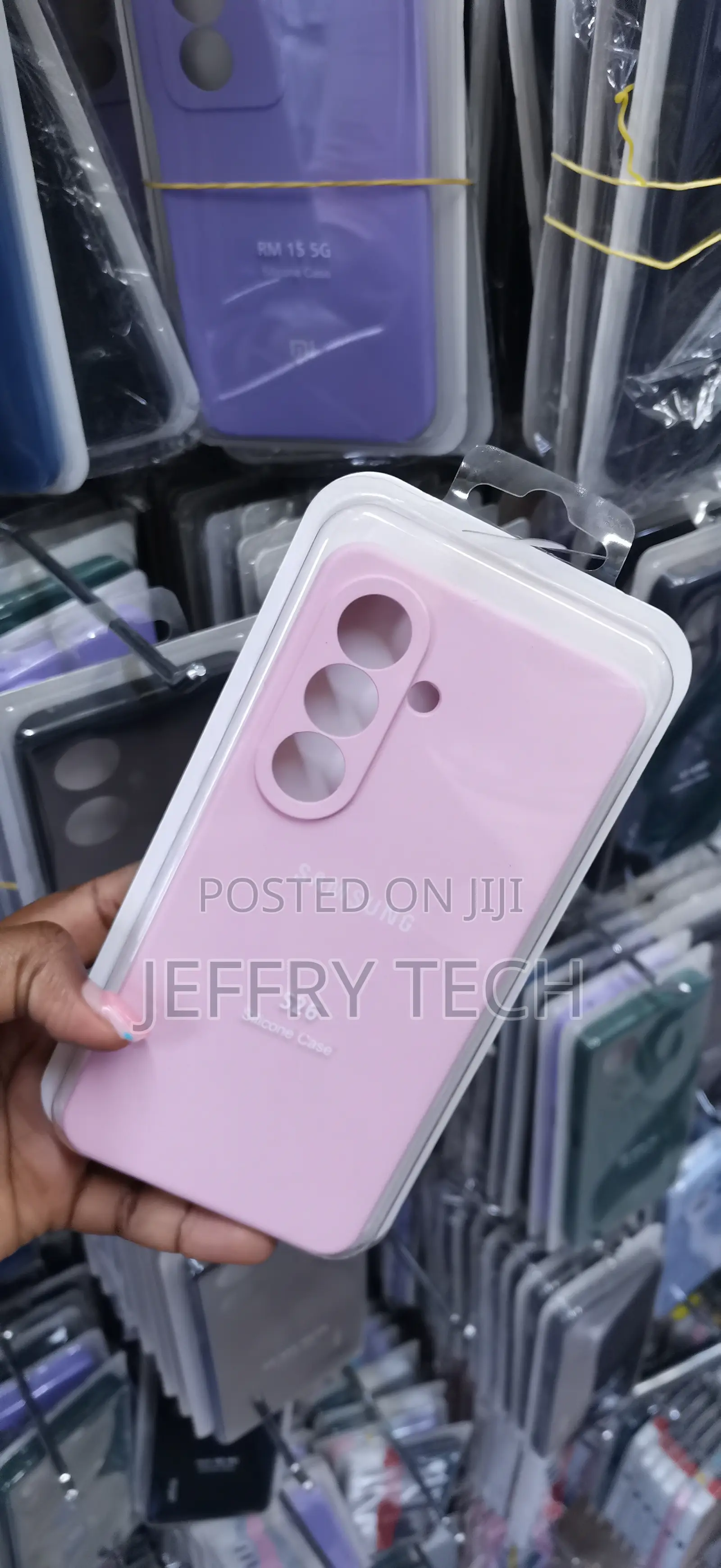 Pink Samsung Galaxy Silicone Phone Case Box Label "S26