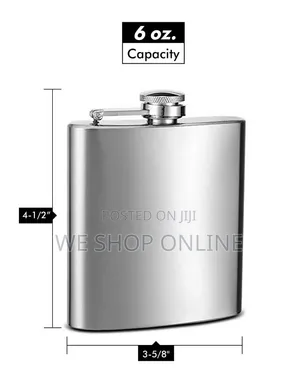 177ml Stainless Steel Silver Hip Whiskey Flask