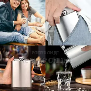 236ml Stainless Steel Silver Hip Whiskey Flask