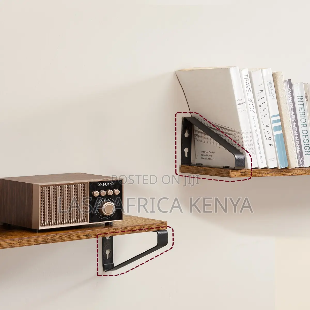 Wall-Mounted Shelf Set of 3 - Rustic Brown