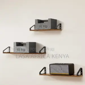 Wall-Mounted Shelf Set of 3 - Rustic Brown