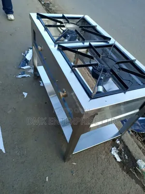 Magnificent Stainless Steel Two-Burner Commercial Gas Cooker