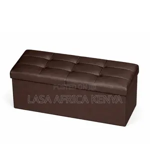 110cm Folding Storage Ottoman Bench With Lid Storage Chest