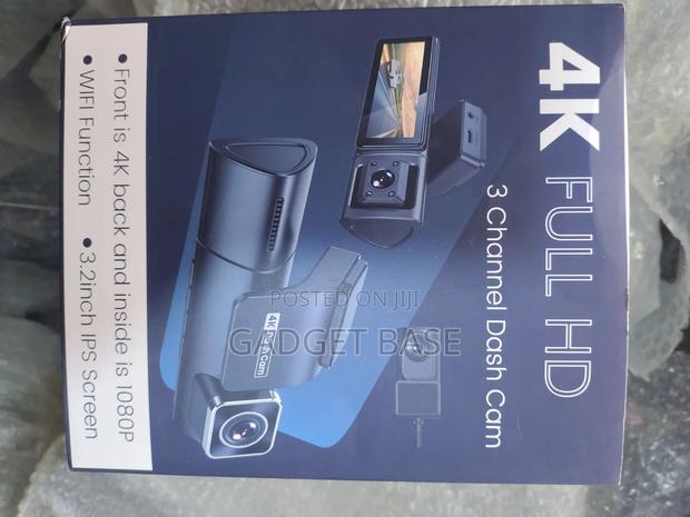 4K Full HD 3 Channel Dash Cam – Front, Inside & Rear Car Camera