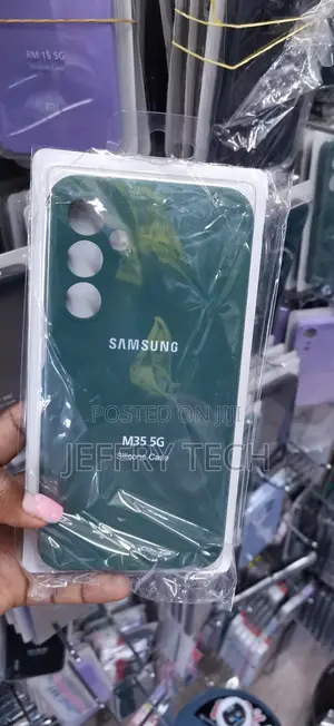 Dark Green Silicone Back Case Designed for Samsung Galaxy M35 5G.