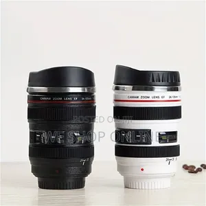 Camera Lens Mug, 450ml Stainless Steel Cup