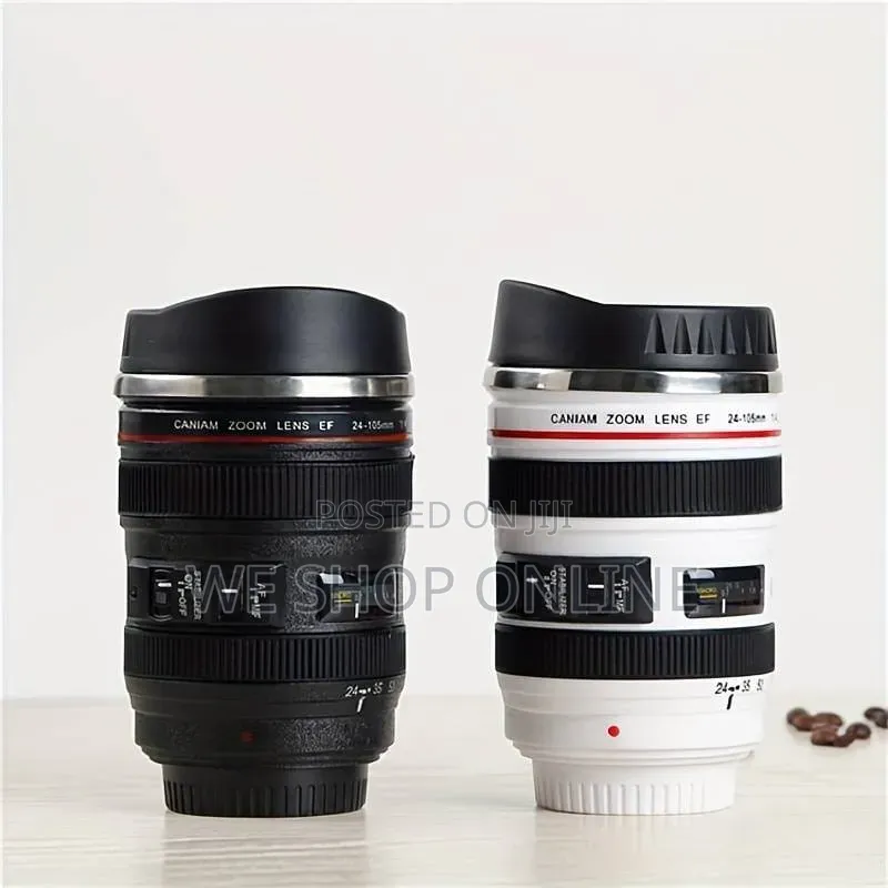 Camera Lens Mug, 450ml Stainless Steel Cup