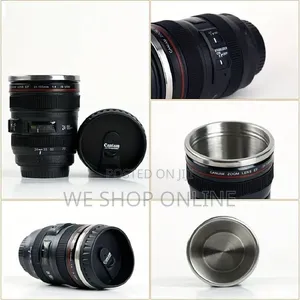 Camera Lens Mug, 450ml Stainless Steel Cup