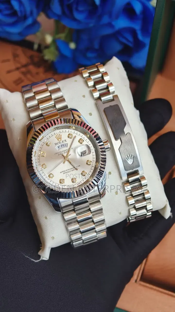 Gold Rolex-Style Statement Bracelet