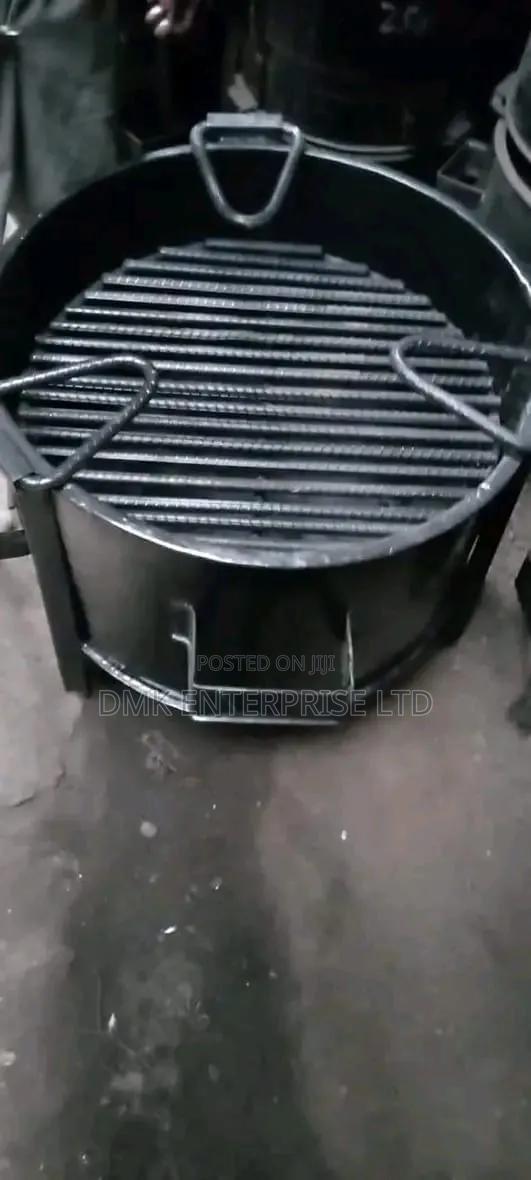 Heavy-Duty Round Charcoal Grill Jiko - main view