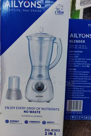 AILYONS TYB-201-A-S 2-in-1 Blender & Grinder.