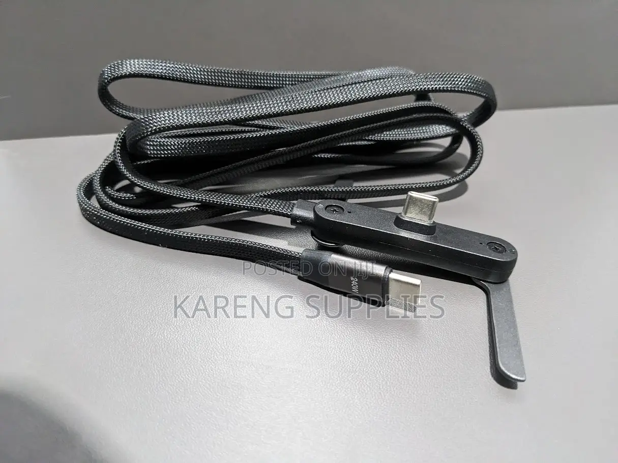 Braided Nylon Type-C Cable With Built-in Folding Phone Stand