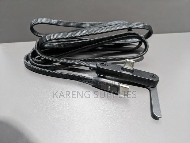 Braided Nylon Type-C Cable With Built-in Folding Phone Stand - thumbnail 2