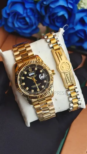 Premium Calendar Sports Watch With Matching Link Chain Bracelet