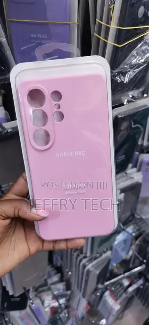 Pink Silicone Phone Case Labeled for the Samsung Galaxy S26 Ultra