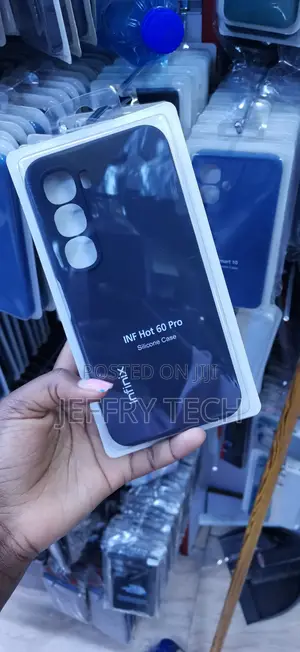 Infinix Hot 60 Pro Original Silicone Case Features a Dark Navy Blue,