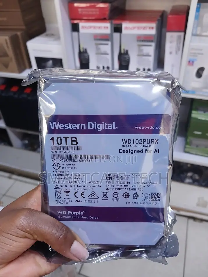 WD Purple 10TB Surveillance Hard Drive for CCTV Cameras