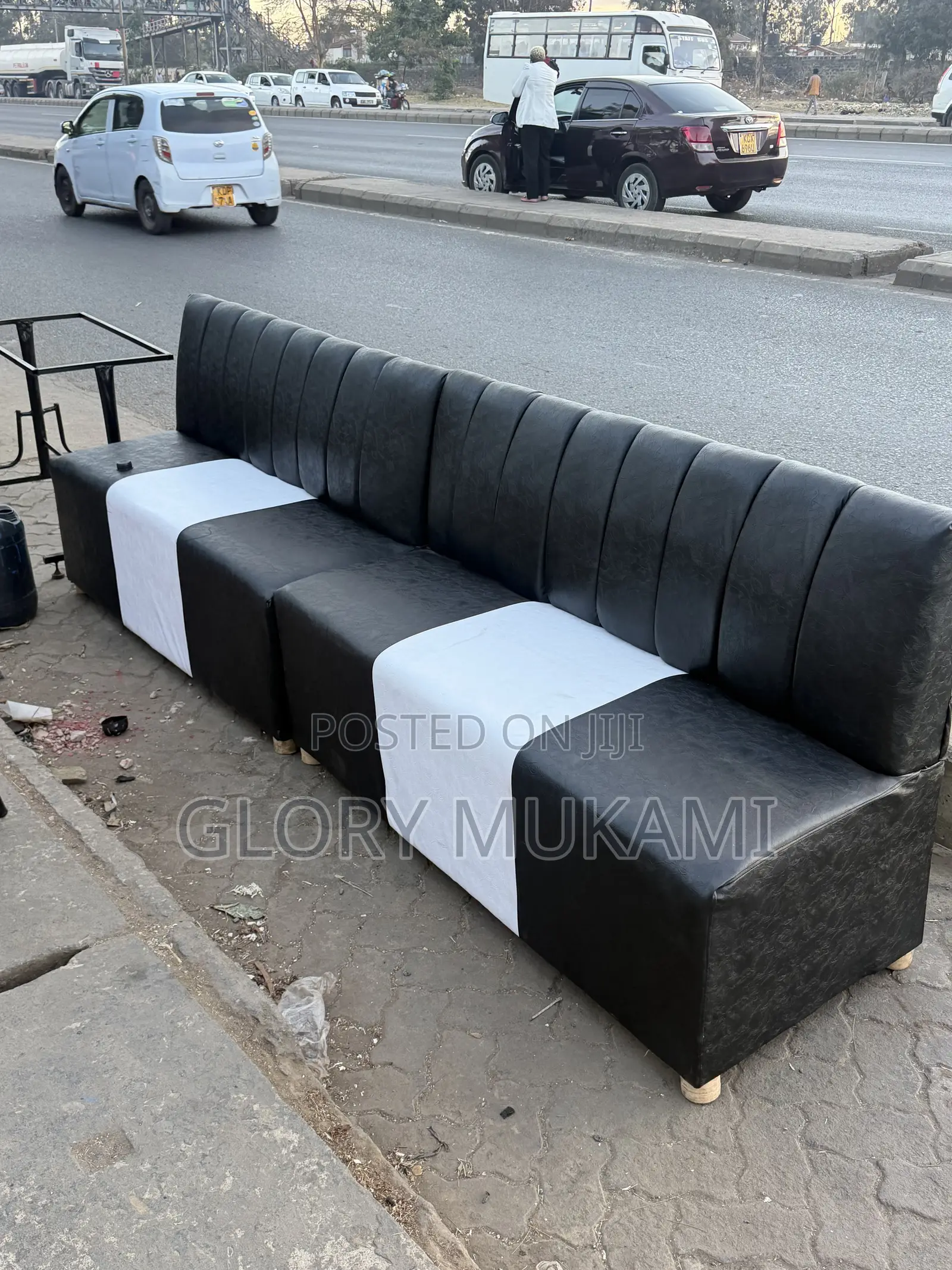 Restaurant and Bar Black White Couches 5ft