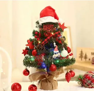 Table Top Potted Christmas Tree With Inbuilt Lights and Decorations