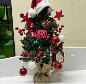 Table Top Potted Christmas Tree With Inbuilt Lights and Decorations