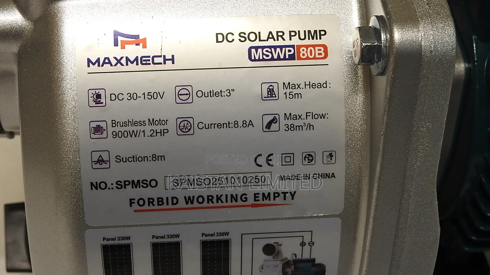 Maxmech 900w Dc Solar Water Pump MSWP 80b