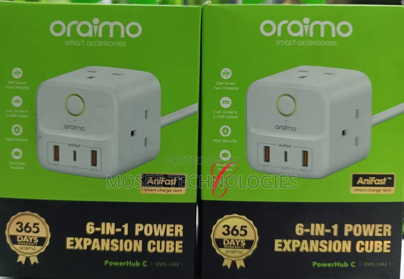 Oraimo PowerHub C OWS-U342 6-in-1 Power Expansion Cube