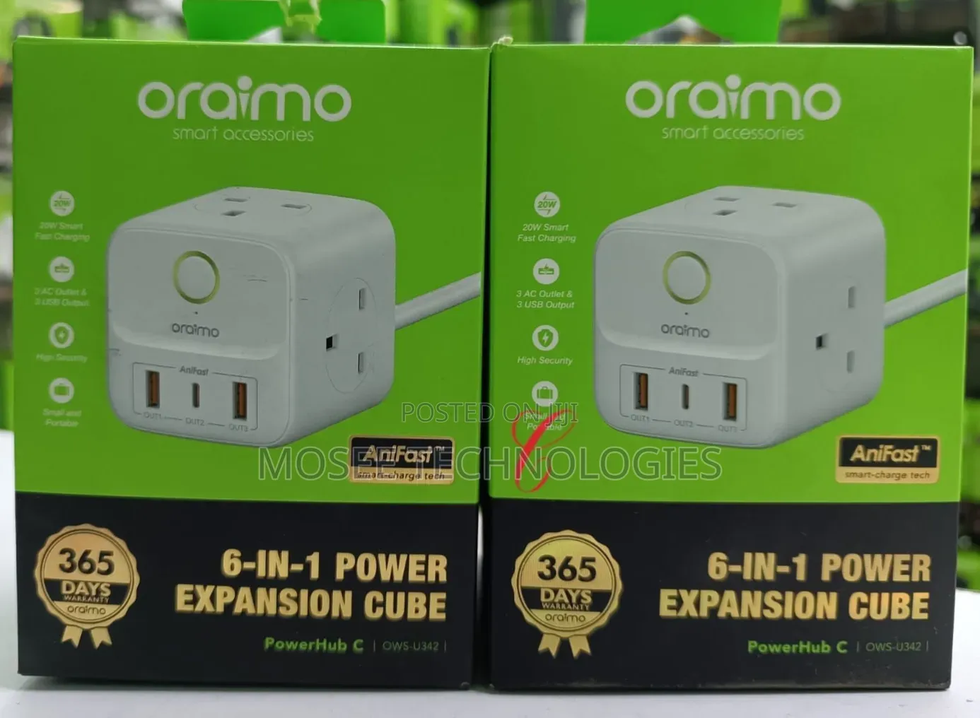 Oraimo PowerHub C OWS-U342 6-in-1 Power Expansion Cube