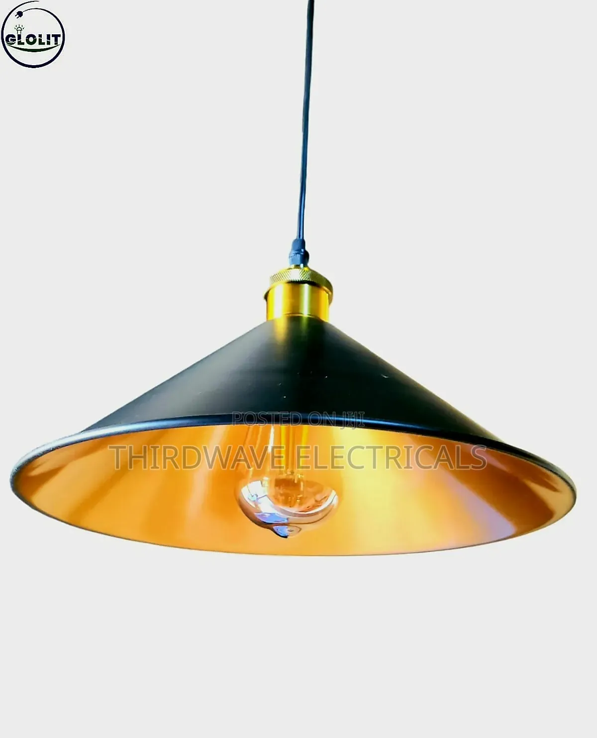 Quality Black and Gold Metal Pendant Lamp Light Bv5
