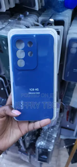 Vivo Y29 4G Silicone Case in Blue Features Custom Individual Circular