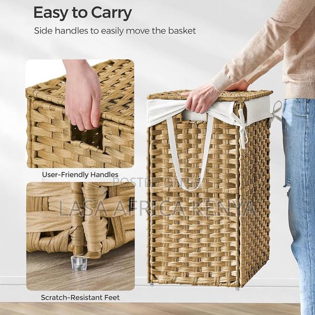 Folding Laundry Hamper With Lid and Removable Liner - thumbnail 3