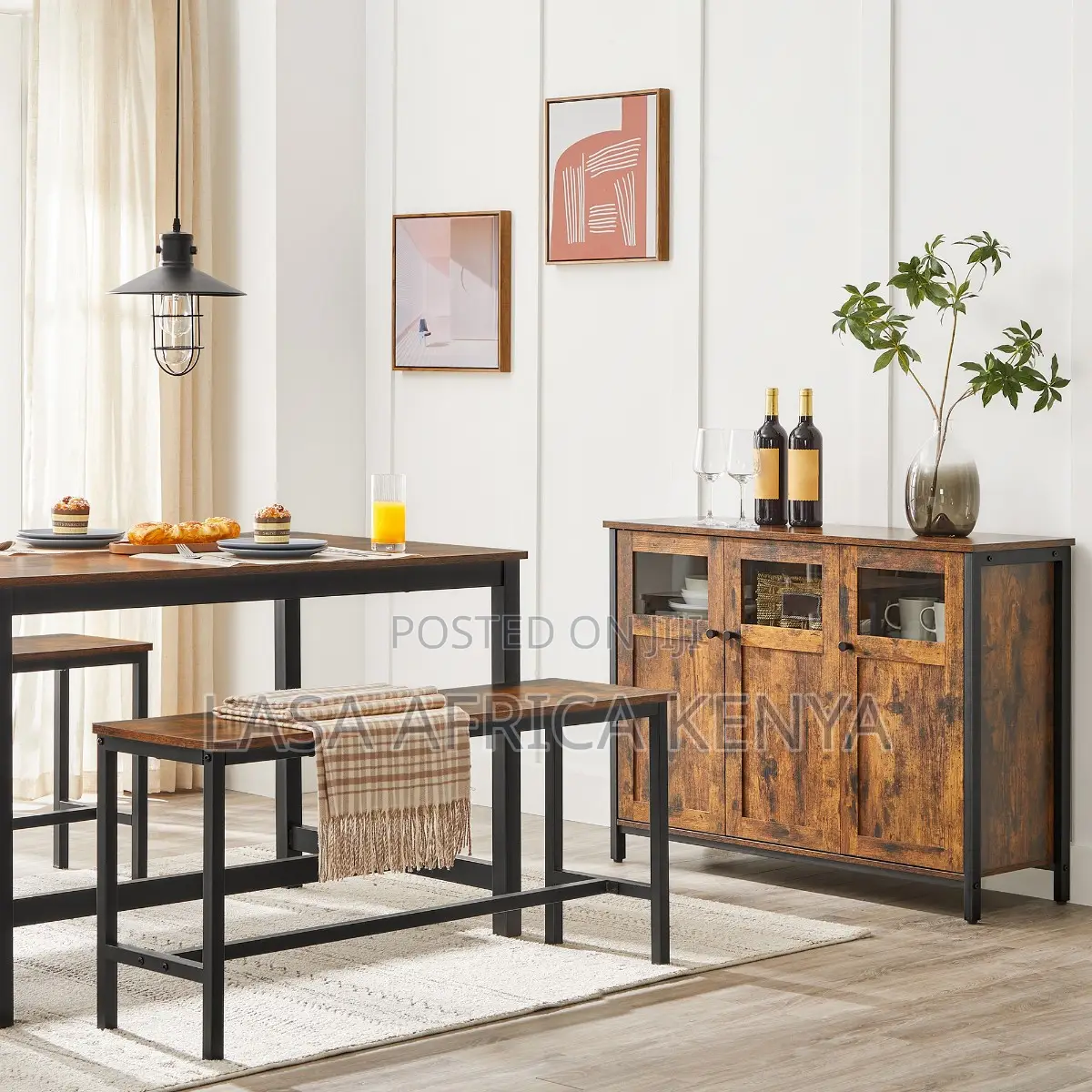 3-Door Storage Sideboard - Brown and Black