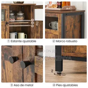 3-Door Storage Sideboard - Brown and Black