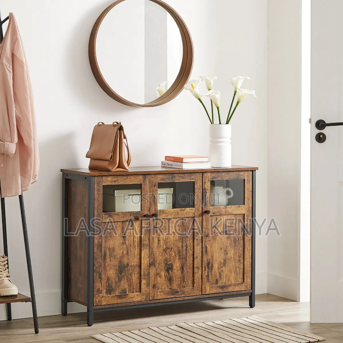 3-Door Storage Sideboard - Brown and Black