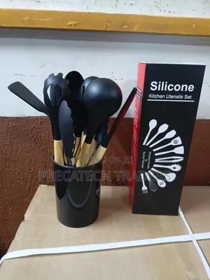 Black Silicone Cooking Spoons – Complete Kitchen Set