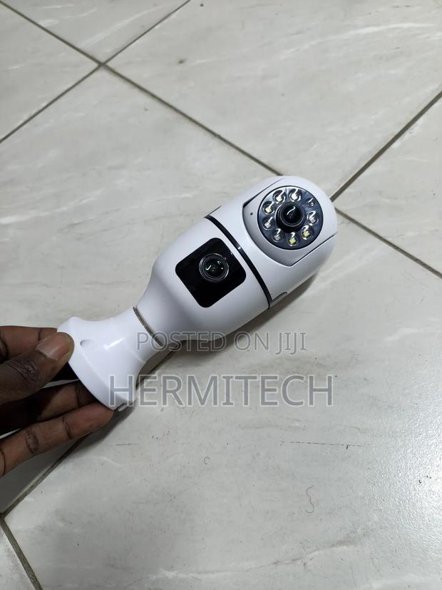 360-Degree Panoramic Dual Lens Bulb Security Camera