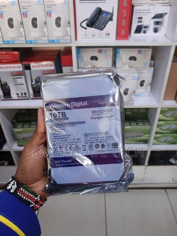 WD Purple 10TB Surveillance Hard Drive for Advanced CCTV Systems.