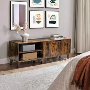 TV Stand With Open and Enclosed Storage